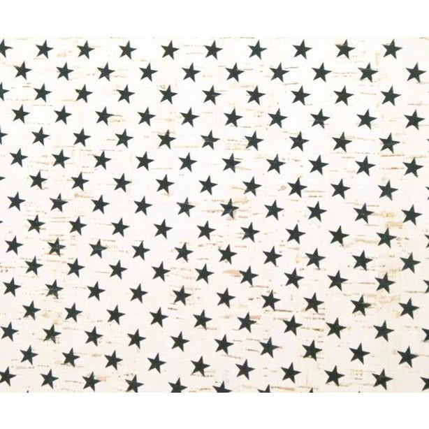 BLCGL121 Black Stars on White Cork