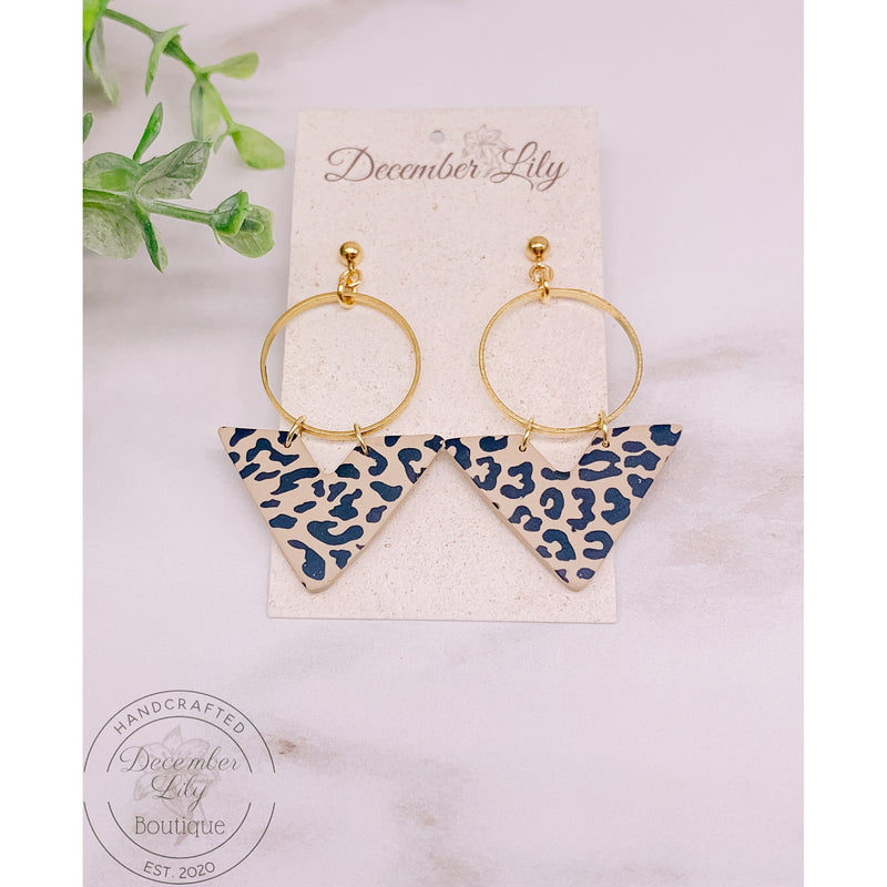 Pendientes colgantes con diseño de leopardo y chevron